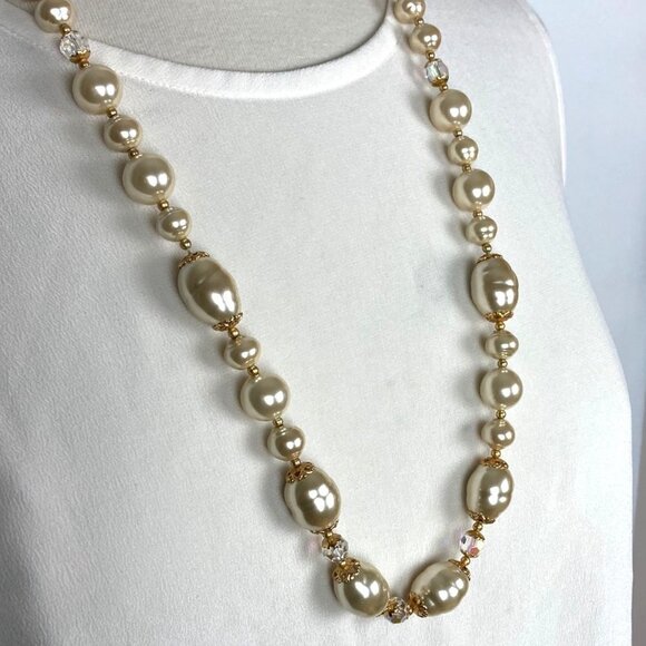Louis Dell Olio Imitation Pearl Necklaces Lot of 5 Pink Gray Baroque Long Signed - Picture 13 of 16